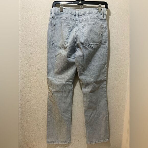 FRAME Le High Straight Jeans White and Blue Pinstripes Size 28 - Picture 5 of 7